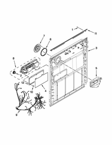 Inner Door Parts Diagram and Parts List for 66513272K113  Kenmore Dishwasher