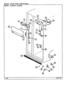 02 - Fresh Food Compartment Diagram and Parts List for RC202PW  Whirlpool Refrigerator