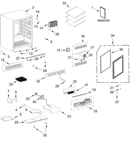 Beverage Center Diagram and Parts List for GABC05FDKG01  Whirlpool Wine and Beverage Cooler