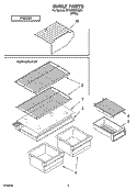 SHELF PARTS, OPTIONAL PARTS Diagram and Parts List for RT18BKXKQ03  Roper Refrigerator