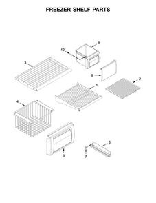 Freezer Shelf Parts Diagram and Parts List for KBSN608EBS00  KitchenAid Refrigerator