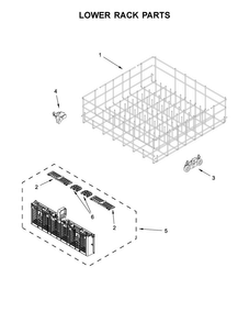 Lower Rack Parts Diagram and Parts List for WDT970SAHB0  Whirlpool Dishwasher