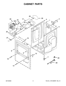Cabinet Parts Diagram and Parts List for YWED6120HC0  Whirlpool Dryer