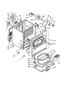 Cabinet Parts Diagram and Parts List for 7EWED1705YM2  Whirlpool Dryer