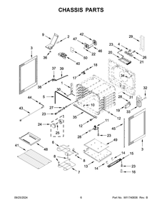 04 - Chassis Parts Diagram and Parts List for YWFES5030RW0  Whirlpool Range