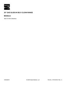 Cover Sheet Diagram and Parts List for 66475113610  Kenmore Range