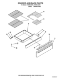 DRAWER AND RACK PARTS Diagram and Parts List for GY399LXUB03  Whirlpool Range