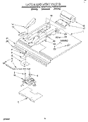 LATCH AND VENT Diagram and Parts List for KEBS278BBL0  KitchenAid Wall Oven