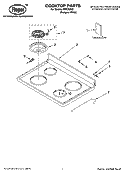 COOKTOP PARTS Diagram and Parts List for RME32300  Roper Range
