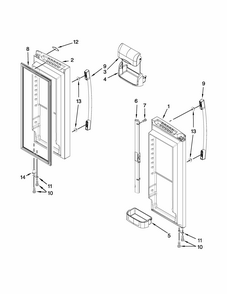 Refrigerator Door Parts Diagram and Parts List for 59679412410  Kenmore Refrigerator