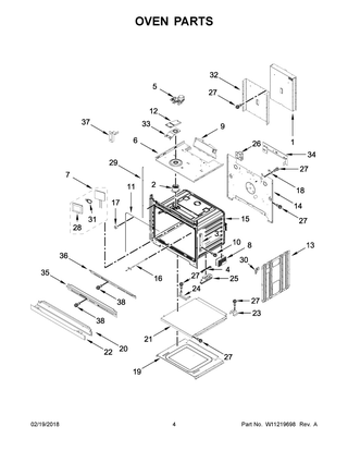 Oven Parts Diagram and Parts List for KODE307ESS03  Whirlpool Wall Oven