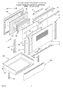 DOOR AND DRAWER Diagram and Parts List for KERC507EAL1  KitchenAid Range