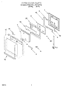 OVEN DOOR Diagram and Parts List for KEBI101DWH4  KitchenAid Wall Oven