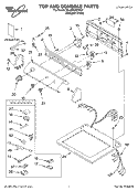 TOP AND CONSOLE PARTS Diagram and Parts List for 3XLGR5437KQ1  Whirlpool Dryer
