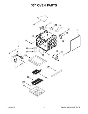 05 - 30" OVEN PARTS Diagram and Parts List for JGRP548WP02  Whirlpool Range