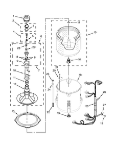 Basket And Tub Parts Diagram and Parts List for 7MWTW9919DM0  Whirlpool Washer