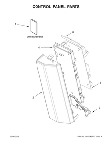 Control Panel Parts Diagram and Parts List for KMHC319EBL2  KitchenAid Microwave
