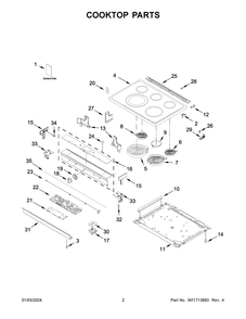 Part Location Diagram of W11509615 Whirlpool Use And Care Guide