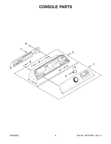 Console Parts Diagram and Parts List for MVW6230HC2  Whirlpool Washer