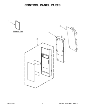 02 - CONTROL PANEL PARTS Diagram and Parts List for YWMH53520CE0  Whirlpool Microwave