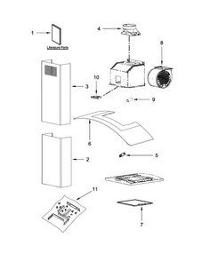 Hood Parts Diagram and Parts List for UXW6536BSS2  Whirlpool Range Hood