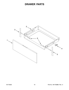 Drawer Parts Diagram and Parts List for WFE525S0JS4  Whirlpool Range