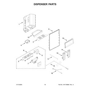 Part Location Diagram of W11759997 Whirlpool PAD