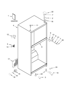 Cabinet Parts Diagram and Parts List for WRT108FZDB01  Whirlpool Refrigerator