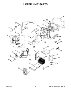 Upper Unit Parts Diagram and Parts List for KBSN708MPA00  KitchenAid Refrigerator