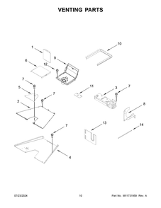 06 - Venting Parts Diagram and Parts List for KFGC500JMB07  Whirlpool Range
