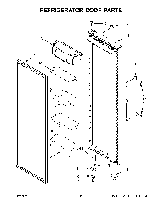 Refrigerator Door Parts Diagram and Parts List for KRSC703HPS05  KitchenAid Refrigerator