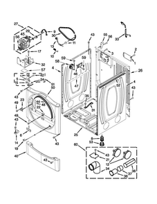 Cabinet Parts Diagram and Parts List for CGD8990XW2  Whirlpool Dryer