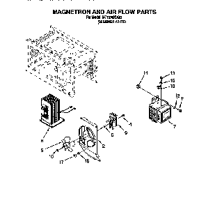 Magnetron And Air Flow Diagram and Parts List for MT707XDQ0  KitchenAid Microwave
