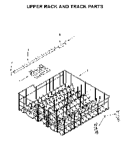 Upper rack and track parts Diagram and Parts List for WDF520PADB9  Whirlpool Dishwasher