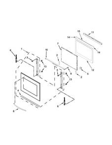 Upper Oven Door Parts Diagram and Parts List for KEBK206BBL01  KitchenAid Wall Oven