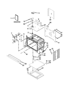 Lower Oven Parts Diagram and Parts List for WOD51EC7AB02  Whirlpool Wall Oven