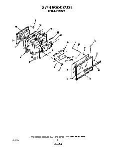Oven Door Diagram and Parts List for F9808*0  Roper Range