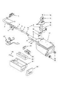 Dispenser Diagram and Parts List for 11042926220  Kenmore Washer