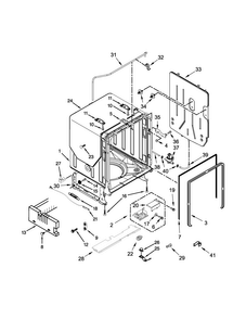 Tub, Tank And Frame Parts Diagram and Parts List for KDTE554CSS3  KitchenAid Dishwasher