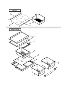 Shelf Parts Diagram and Parts List for W8TXNGMBQ01  Whirlpool Refrigerator