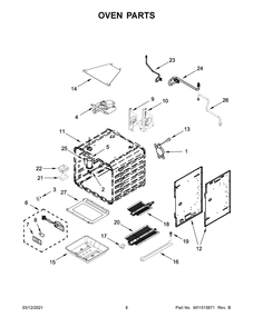Oven Parts Diagram and Parts List for JGRP430HM01  Whirlpool Range