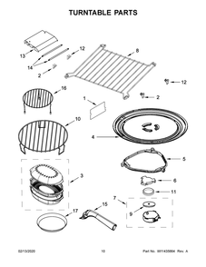 Turntable Parts Diagram and Parts List for YKMHP519ES4  Whirlpool Microwave Oven Combo