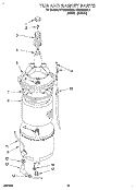 TUB AND BASKET Diagram and Parts List for RTG5243BL0  Roper Washer Dryer Combo