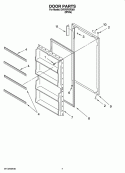 DOOR PARTS, OPTIONAL PARTS (NOT INCLUDED) Diagram and Parts List for EV070FXRQ01  Whirlpool Freezer