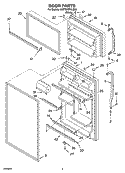 DOOR PARTS Diagram and Parts List for 5VET0WPKLQ03  Whirlpool Refrigerator
