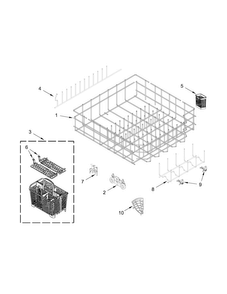 Lower Rack Parts Diagram and Parts List for KDTM354DSS3  KitchenAid Dishwasher