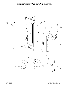 Refrigerator Door Parts Diagram and Parts List for KRFC302EBS05  KitchenAid Refrigerator