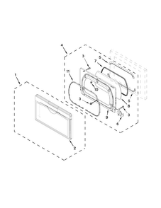 Door Parts Diagram and Parts List for WED5810BW0  Whirlpool Dryer
