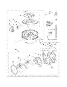 Pump & Motor Diagram and Parts List for KUDL02FRSS1  KitchenAid Dishwasher