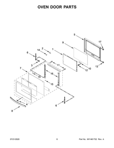 Part Location Diagram of W11411968 Whirlpool HINGE-DOOR